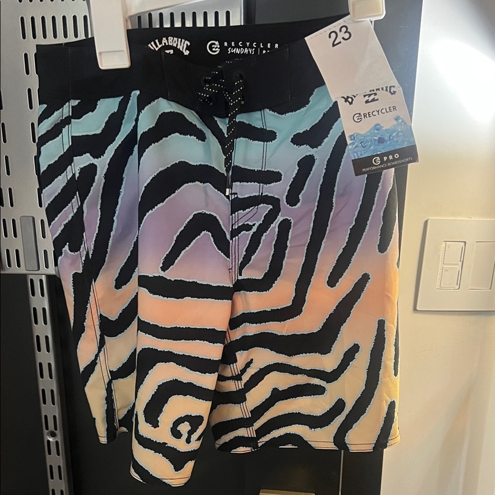 Billabong Kids Zebra Pattern Shorts - Black and Multicolor